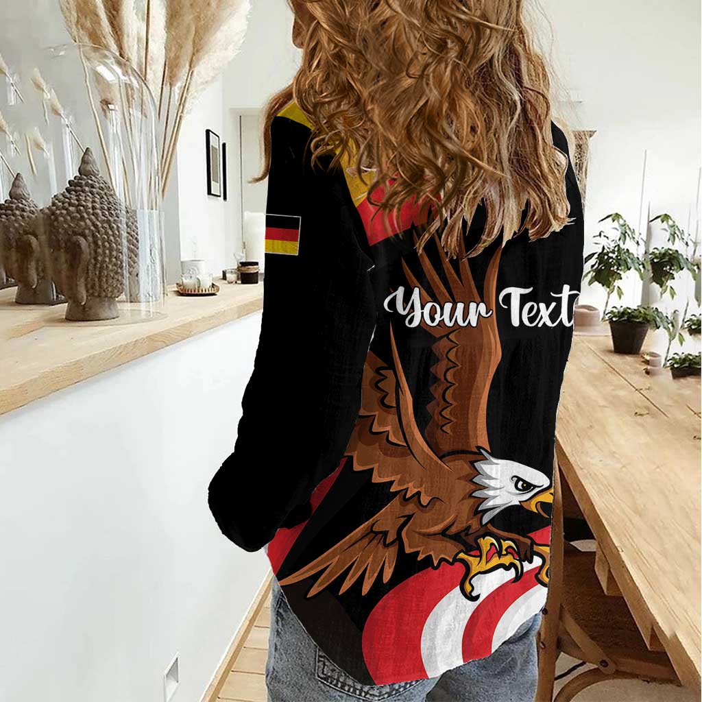 Personalized Proud to be German-American Women Casual Shirt Eagle Heritage Month - Wonder Print Shop