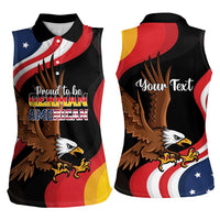 Personalized Proud to be German-American Women Sleeveless Polo Shirt Eagle Heritage Month - Wonder Print Shop
