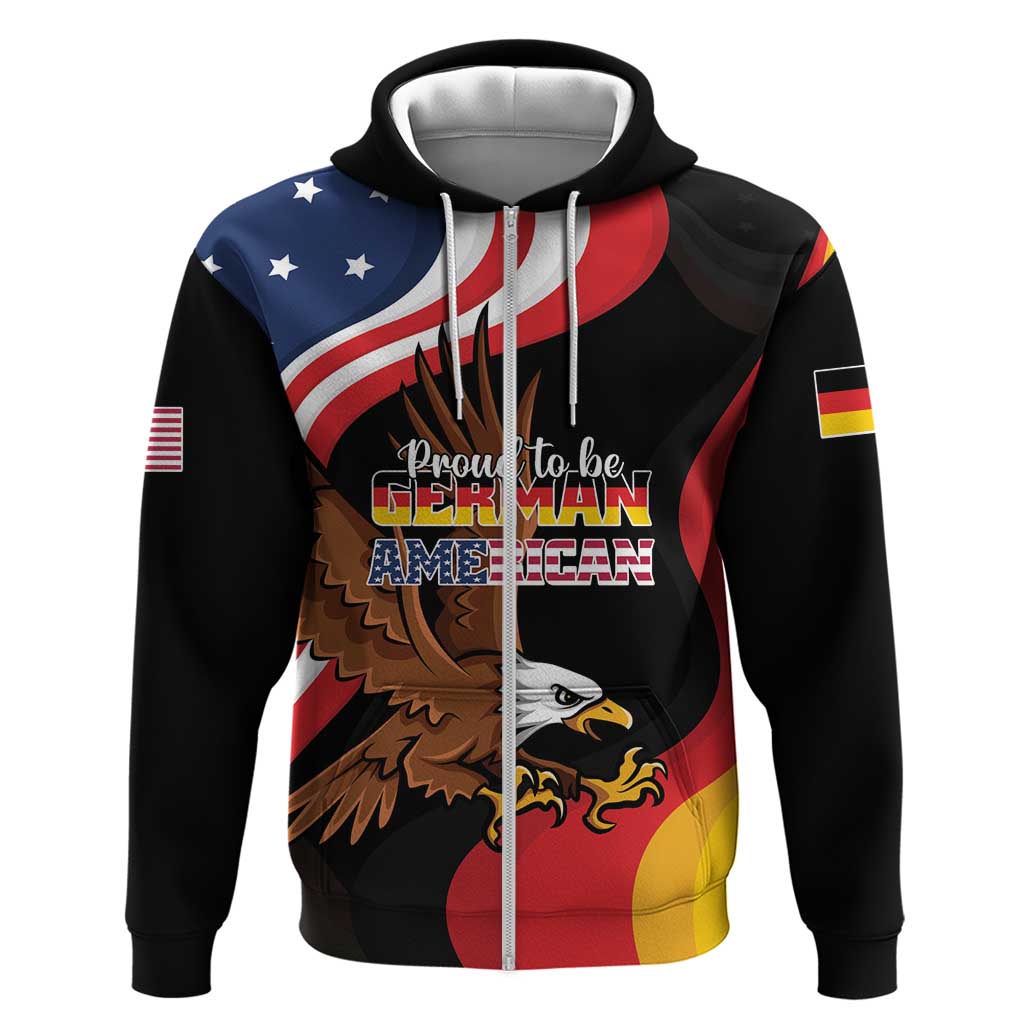 Personalized Proud to be German-American Zip Hoodie Eagle Heritage Month - Wonder Print Shop