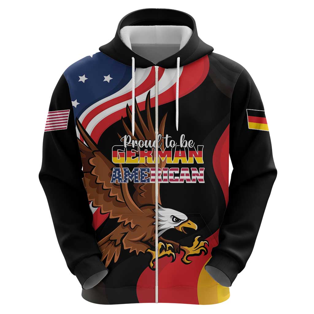 Personalized Proud to be German-American Zip Hoodie Eagle Heritage Month - Wonder Print Shop