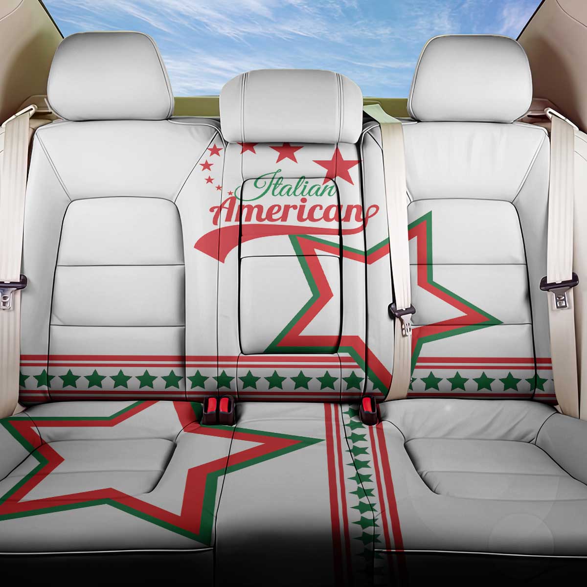 Italian-American Heritage Month Back Car Seat Cover Starlight Simple Style - Wonder Print Shop