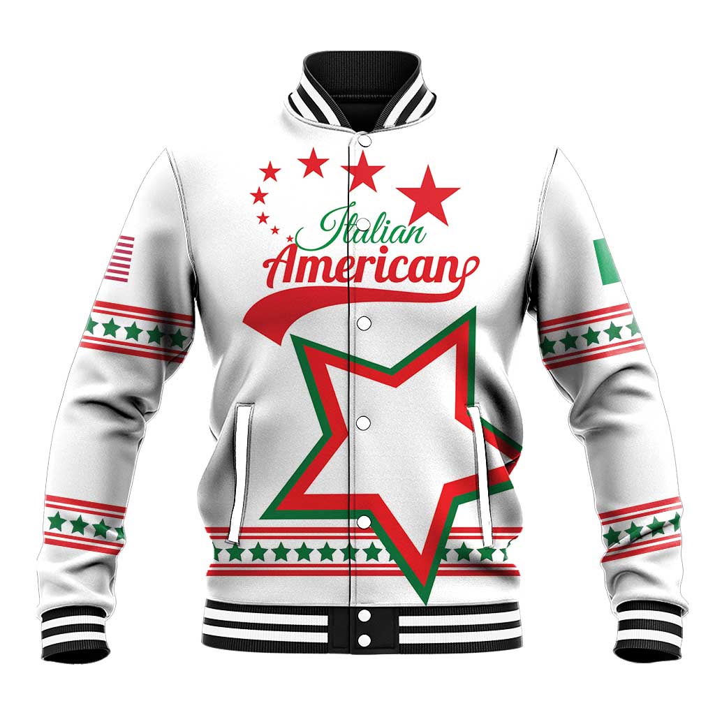 Personalized Italian-American Heritage Month Baseball Jacket Starlight Simple Style - Wonder Print Shop