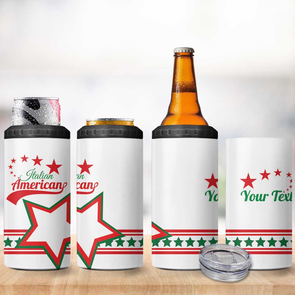 Personalized Italian - American Heritage Month 4 in 1 Can Cooler Tumbler Starlight Simple Style - Wonder Print Shop