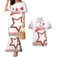 Personalized Italian-American Heritage Month Couples Matching Mermaid Dress and Hawaiian Shirt Starlight Simple Style - Wonder Print Shop