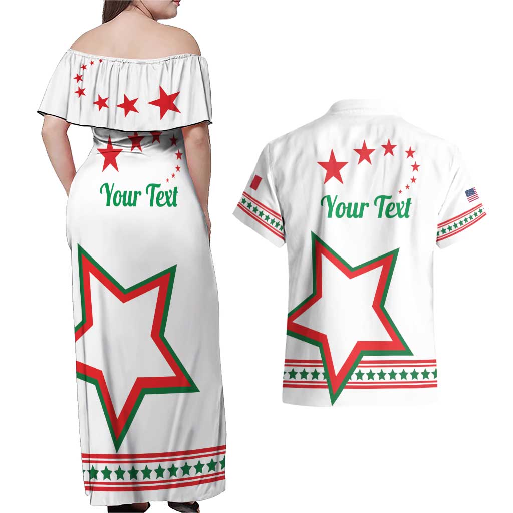 Personalized Italian-American Heritage Month Couples Matching Off Shoulder Maxi Dress and Hawaiian Shirt Starlight Simple Style - Wonder Print Shop
