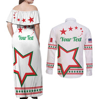 Personalized Italian-American Heritage Month Couples Matching Off Shoulder Maxi Dress and Long Sleeve Button Shirt Starlight Simple Style - Wonder Print Shop