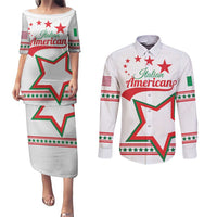 Personalized Italian-American Heritage Month Couples Matching Puletasi and Long Sleeve Button Shirt Starlight Simple Style - Wonder Print Shop