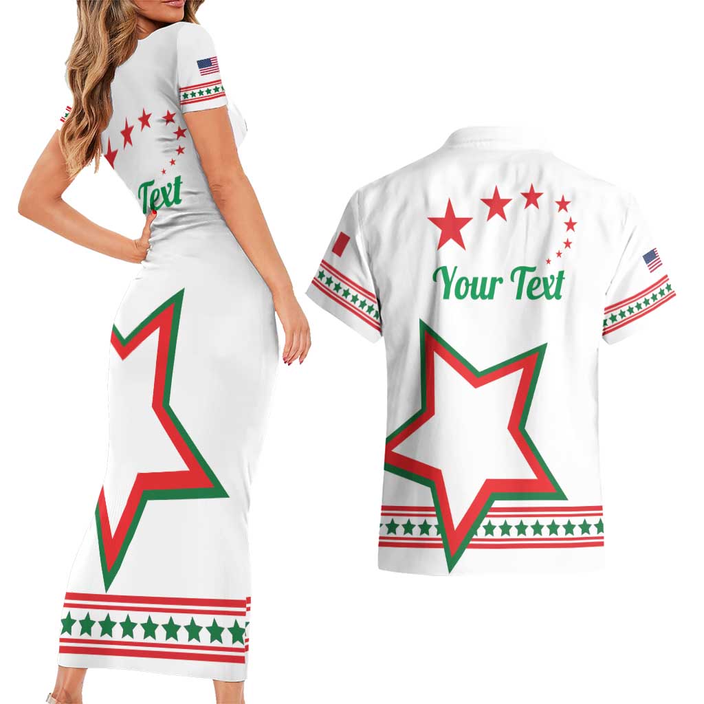 Personalized Italian-American Heritage Month Couples Matching Short Sleeve Bodycon Dress and Hawaiian Shirt Starlight Simple Style - Wonder Print Shop
