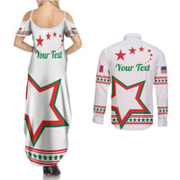 Personalized Italian-American Heritage Month Couples Matching Summer Maxi Dress and Long Sleeve Button Shirt Starlight Simple Style - Wonder Print Shop