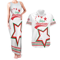 Personalized Italian-American Heritage Month Couples Matching Tank Maxi Dress and Hawaiian Shirt Starlight Simple Style - Wonder Print Shop