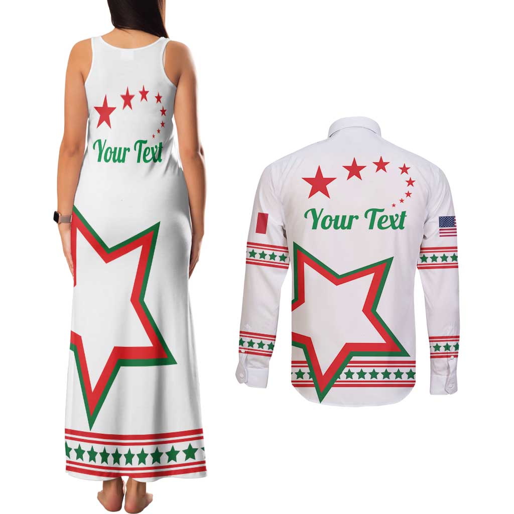 Personalized Italian-American Heritage Month Couples Matching Tank Maxi Dress and Long Sleeve Button Shirt Starlight Simple Style - Wonder Print Shop