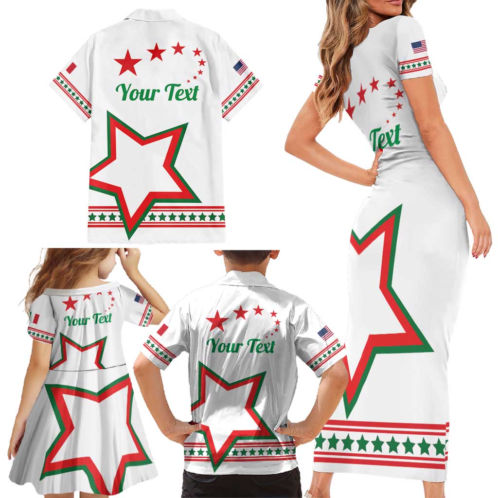 Personalized Italian-American Heritage Month Family Matching Short Sleeve Bodycon Dress and Hawaiian Shirt Starlight Simple Style - Wonder Print Shop