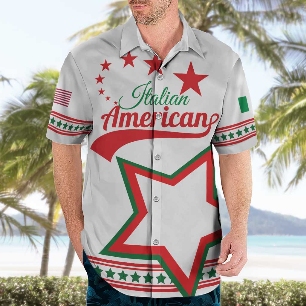 Personalized Italian-American Heritage Month Hawaiian Shirt Starlight Simple Style - Wonder Print Shop