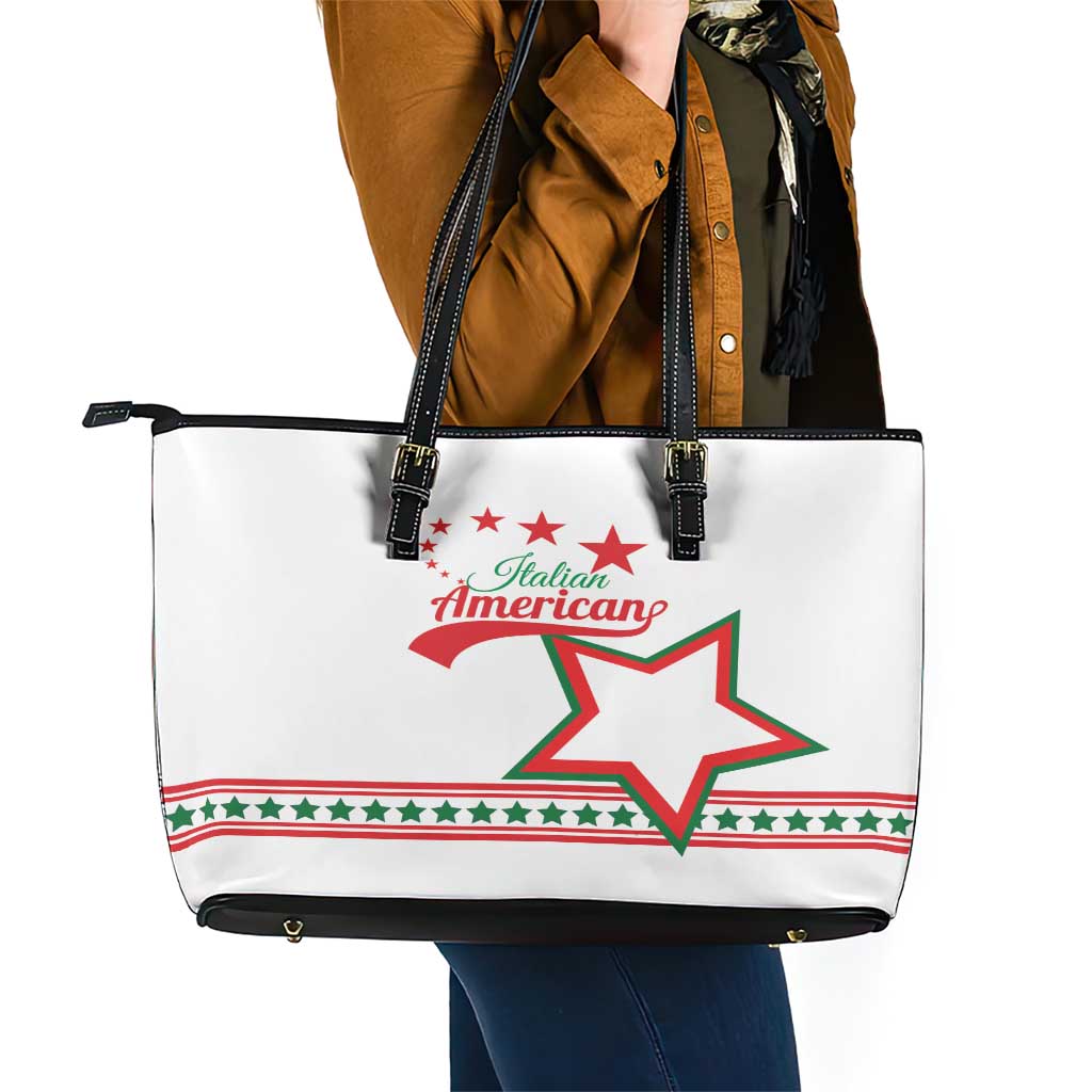Italian-American Heritage Month Leather Tote Bag Starlight Simple Style - Wonder Print Shop