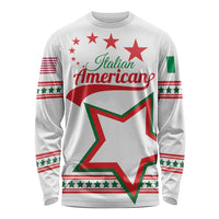 Personalized Italian-American Heritage Month Long Sleeve Shirt Starlight Simple Style - Wonder Print Shop
