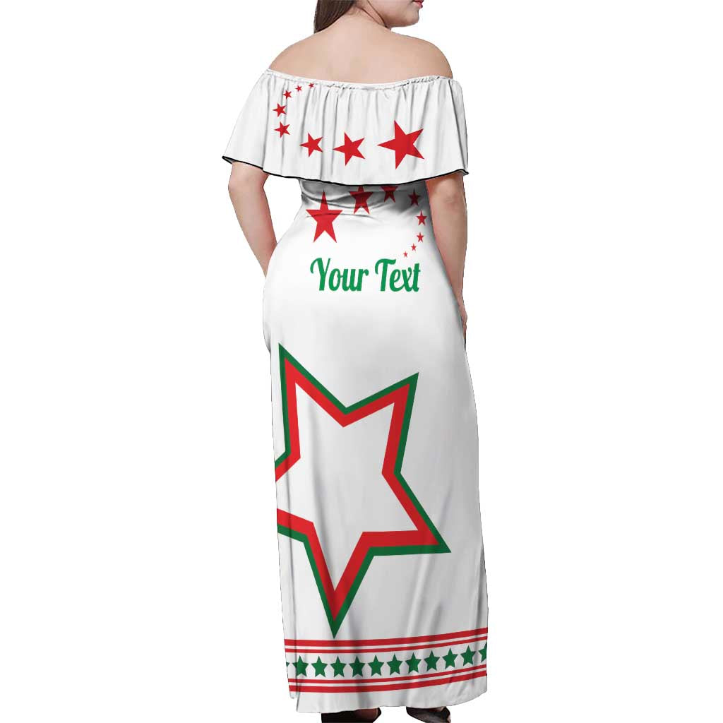 Personalized Italian-American Heritage Month Off Shoulder Maxi Dress Starlight Simple Style - Wonder Print Shop