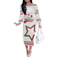 Personalized Italian-American Heritage Month Off The Shoulder Long Sleeve Dress Starlight Simple Style - Wonder Print Shop