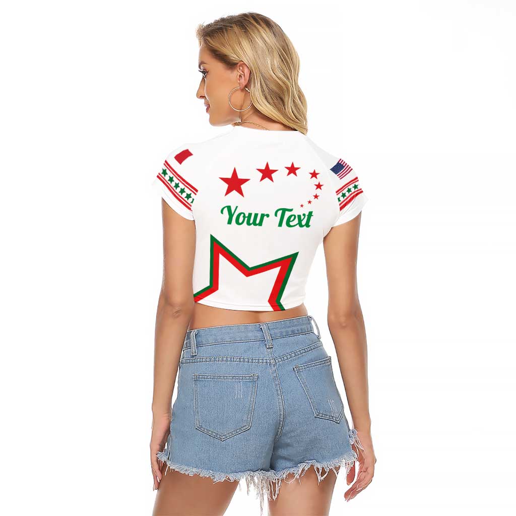 Personalized Italian-American Heritage Month Raglan Cropped T Shirt Starlight Simple Style - Wonder Print Shop