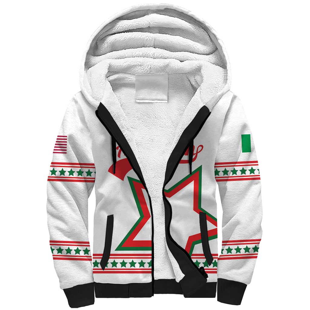 Personalized Italian-American Heritage Month Sherpa Hoodie Starlight Simple Style - Wonder Print Shop
