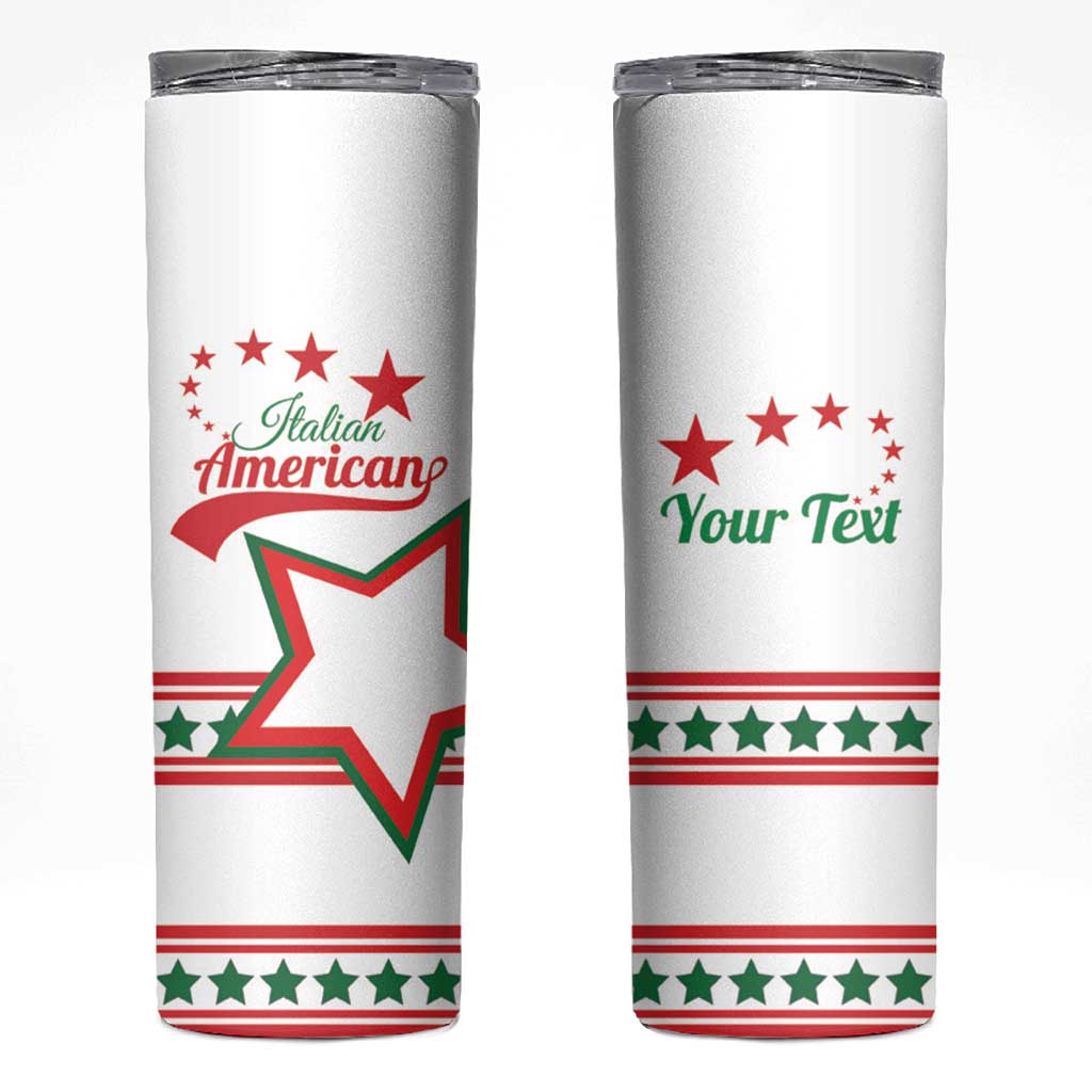 Personalized Italian - American Heritage Month Skinny Tumbler Starlight Simple Style - Wonder Print Shop