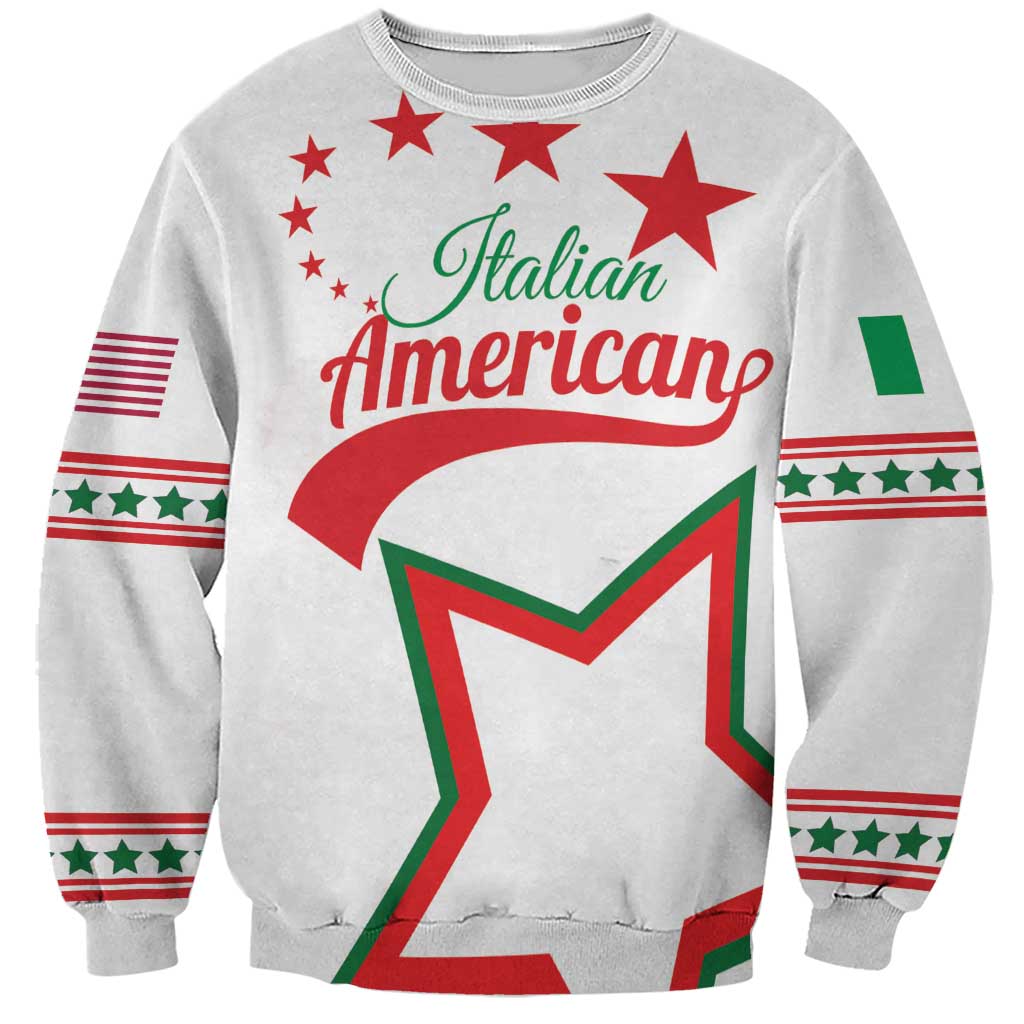 Personalized Italian-American Heritage Month Sweatshirt Starlight Simple Style - Wonder Print Shop