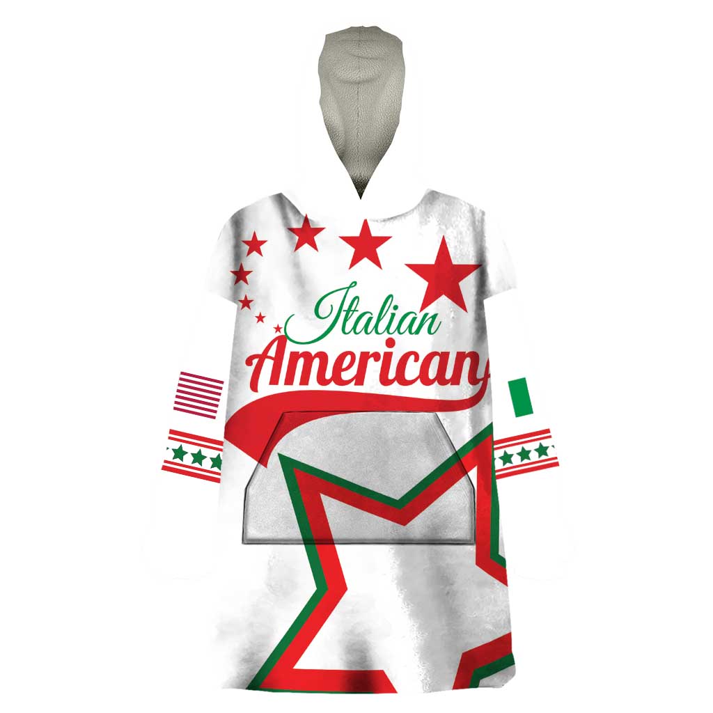 Personalized Italian-American Heritage Month Wearable Blanket Hoodie Starlight Simple Style - Wonder Print Shop