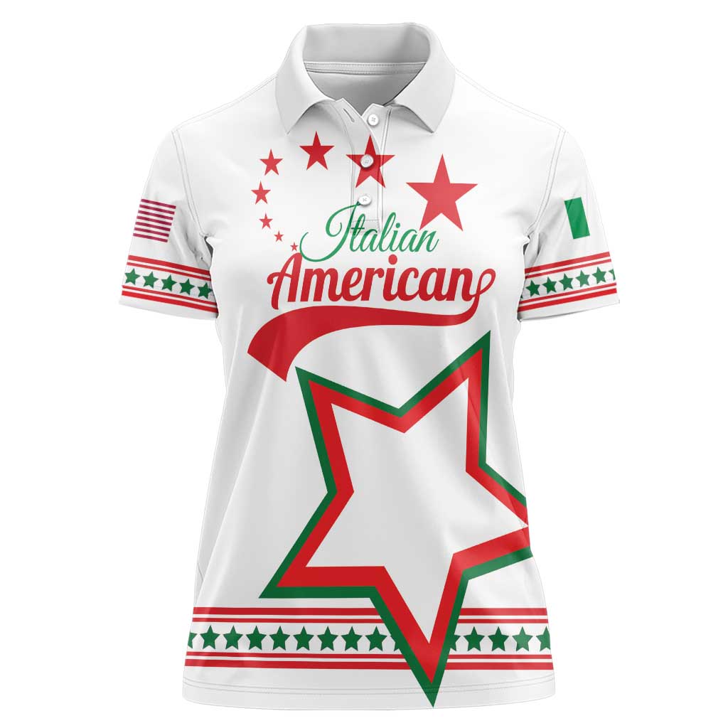 Personalized Italian-American Heritage Month Women Polo Shirt Starlight Simple Style - Wonder Print Shop