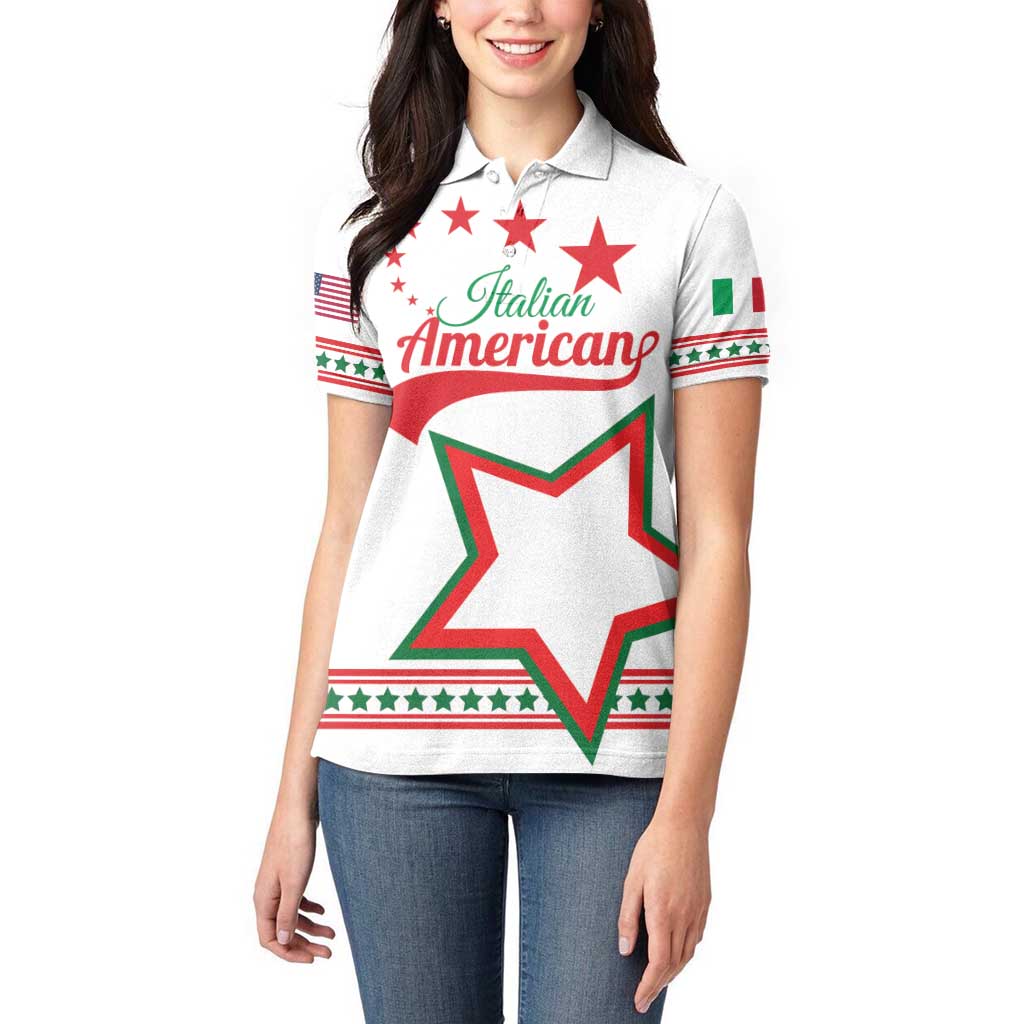 Personalized Italian-American Heritage Month Women Polo Shirt Starlight Simple Style - Wonder Print Shop