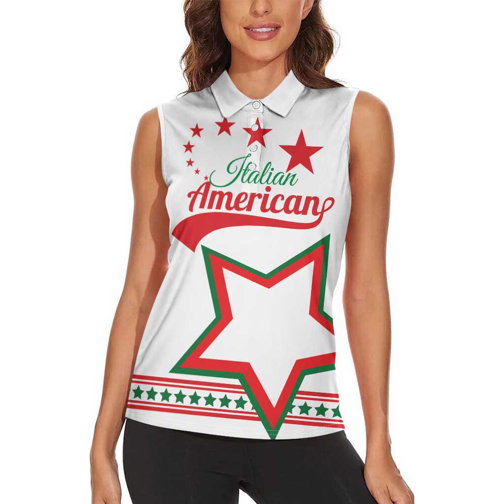Personalized Italian-American Heritage Month Women Sleeveless Polo Shirt Starlight Simple Style - Wonder Print Shop