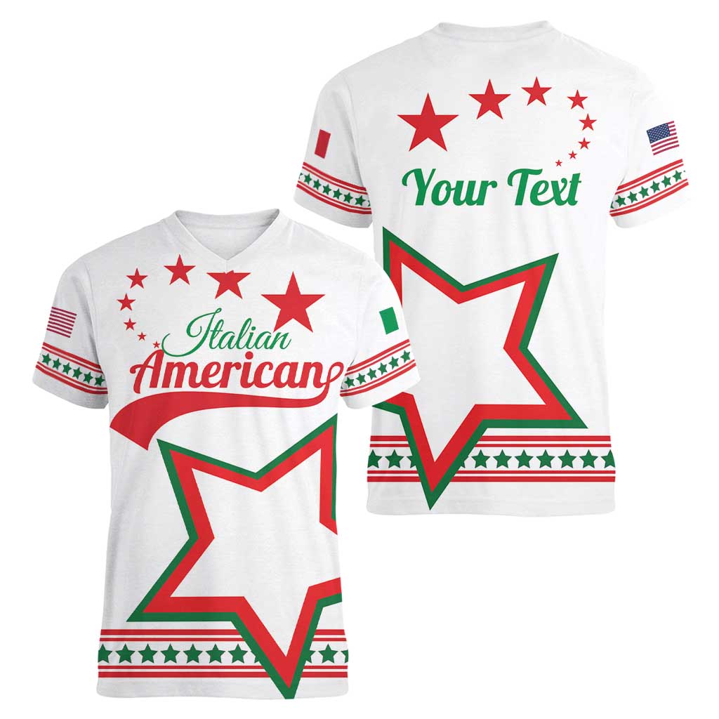 Personalized Italian-American Heritage Month Women V-Neck T-Shirt Starlight Simple Style - Wonder Print Shop