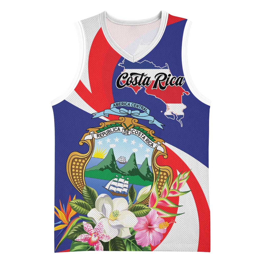 Personalized Costa Rica Pura Vida Tropical Basketball Jersey - Wonder Print Shop