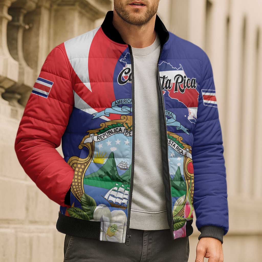 Personalized Costa Rica Pura Vida Tropical Bomber Puffer Jacket - Wonder Print Shop