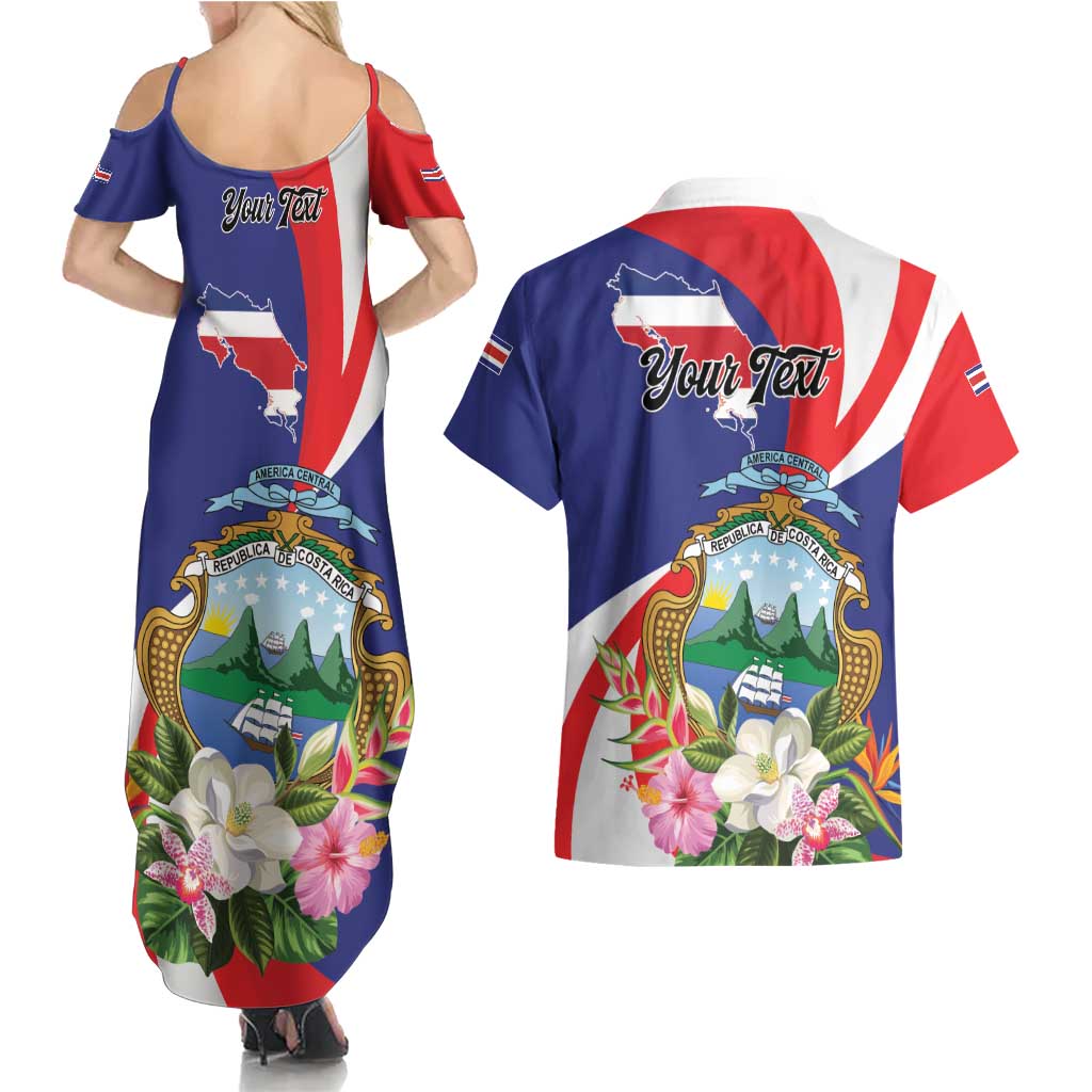 Personalized Costa Rica Pura Vida Tropical Couples Matching Summer Maxi Dress and Hawaiian Shirt - Wonder Print Shop