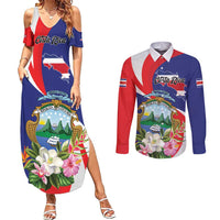 Personalized Costa Rica Pura Vida Tropical Couples Matching Summer Maxi Dress and Long Sleeve Button Shirt - Wonder Print Shop