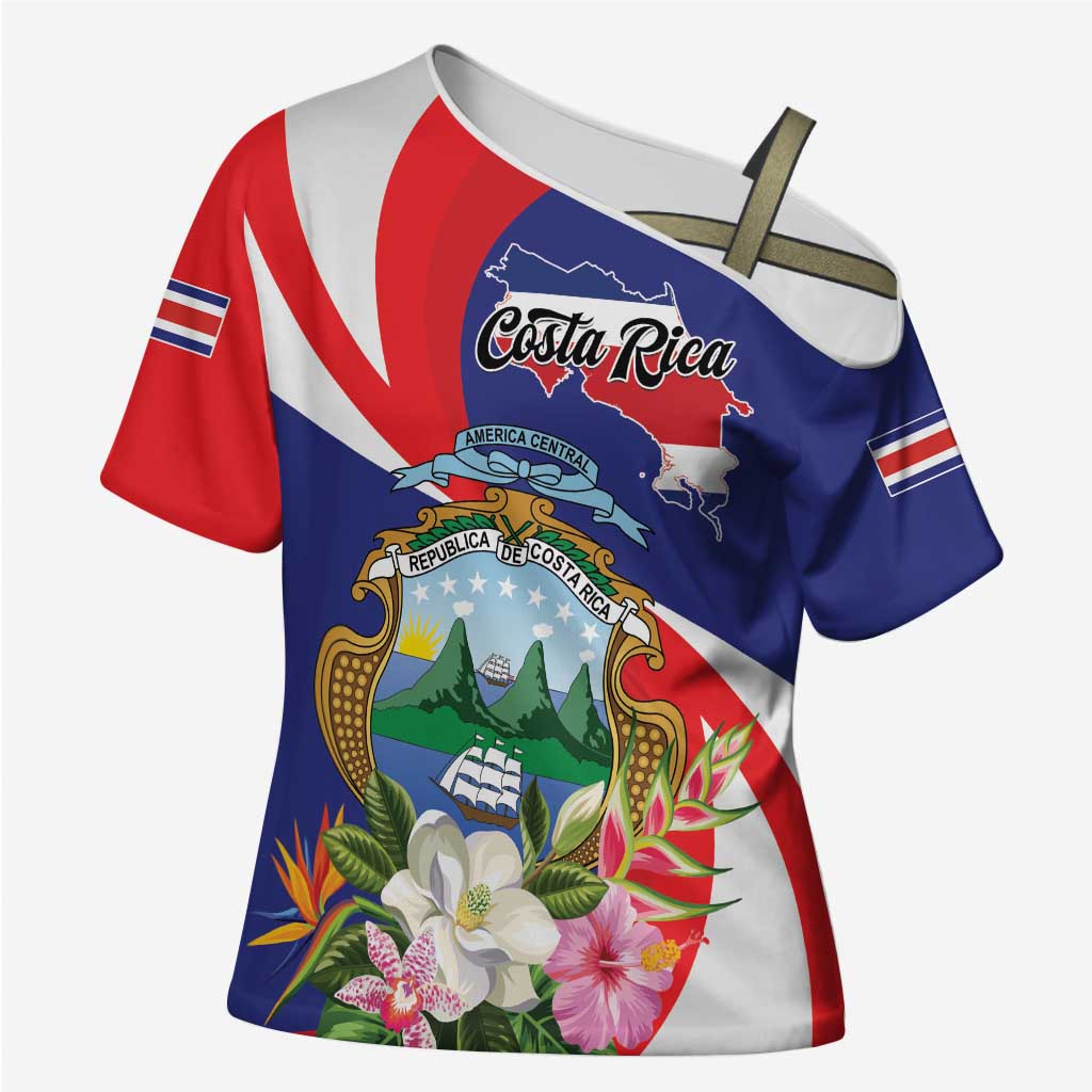 Personalized Costa Rica Pura Vida Tropical Cross Shoulder Shirt - Wonder Print Shop