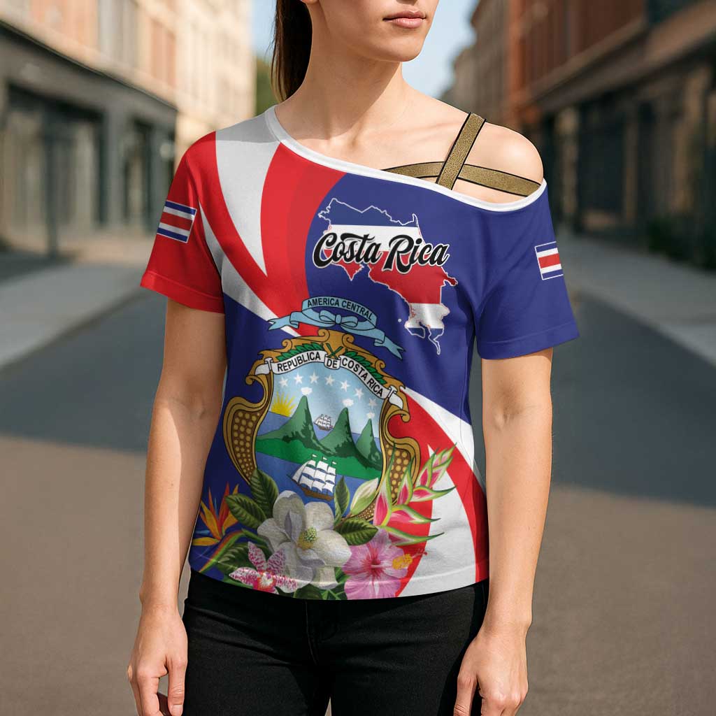 Personalized Costa Rica Pura Vida Tropical Cross Shoulder Shirt - Wonder Print Shop