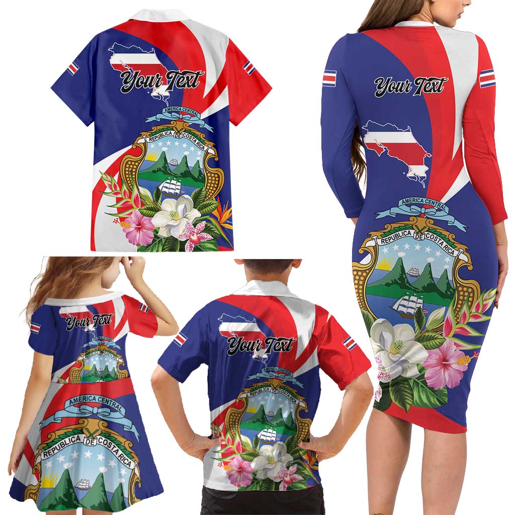 Personalized Costa Rica Pura Vida Tropical Family Matching Long Sleeve Bodycon Dress and Hawaiian Shirt - Wonder Print Shop