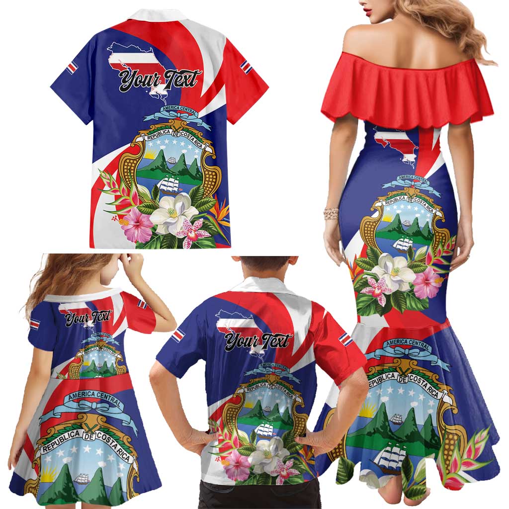 Personalized Costa Rica Pura Vida Tropical Family Matching Mermaid Dress and Hawaiian Shirt - Wonder Print Shop