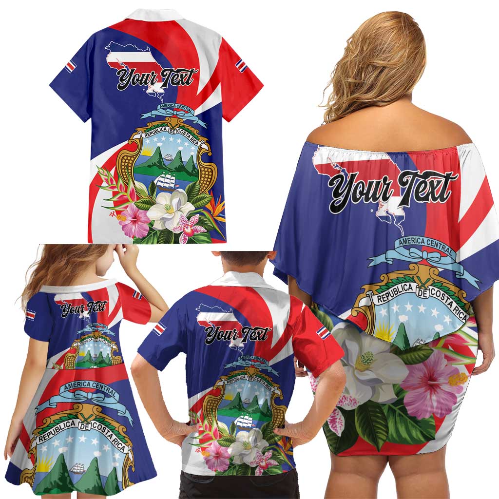 Personalized Costa Rica Pura Vida Tropical Family Matching Off Shoulder Short Dress and Hawaiian Shirt - Wonder Print Shop