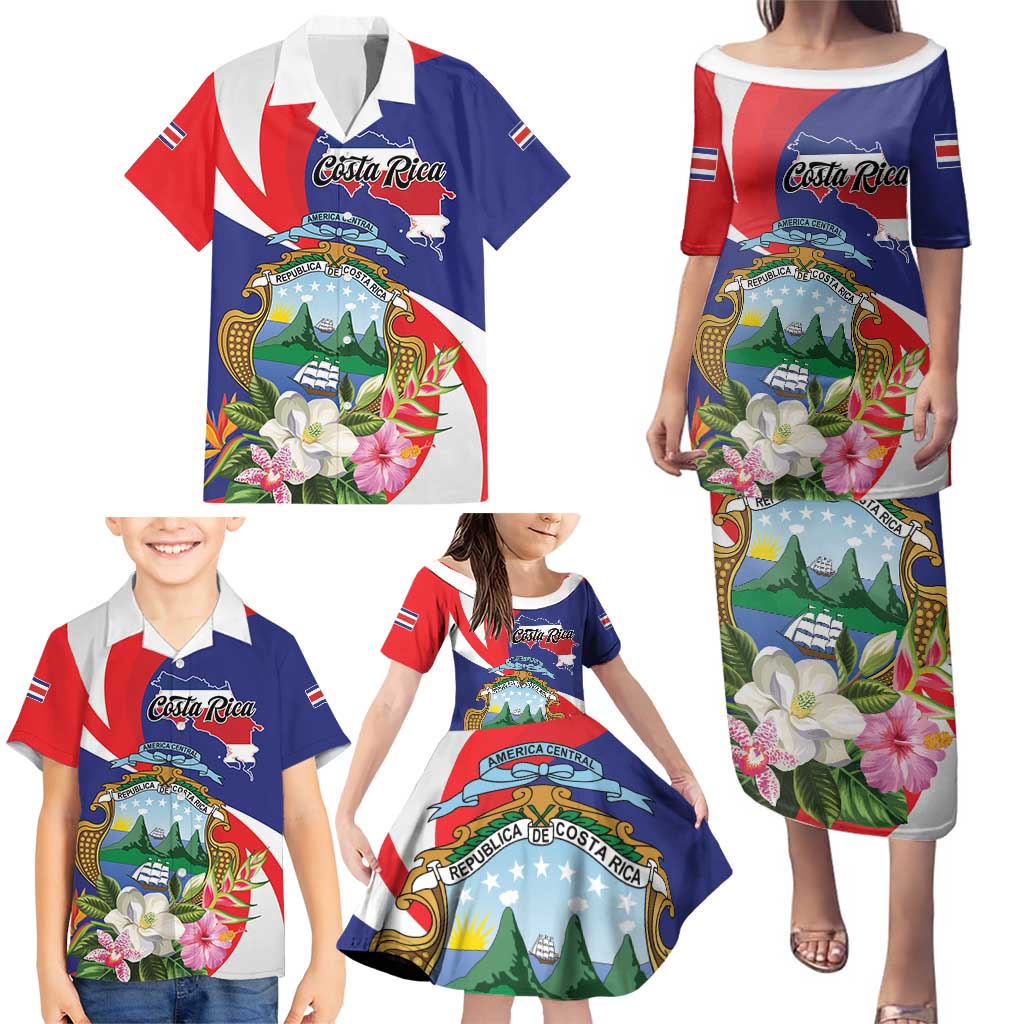 Personalized Costa Rica Pura Vida Tropical Family Matching Puletasi and Hawaiian Shirt - Wonder Print Shop