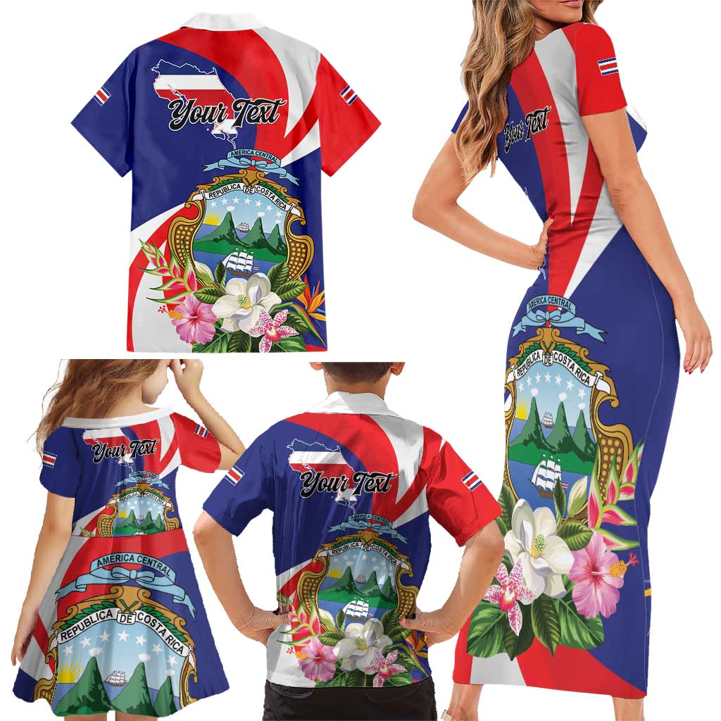 Personalized Costa Rica Pura Vida Tropical Family Matching Short Sleeve Bodycon Dress and Hawaiian Shirt - Wonder Print Shop