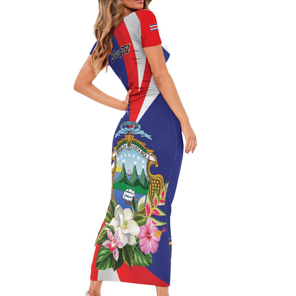 Personalized Costa Rica Pura Vida Tropical Family Matching Short Sleeve Bodycon Dress and Hawaiian Shirt - Wonder Print Shop