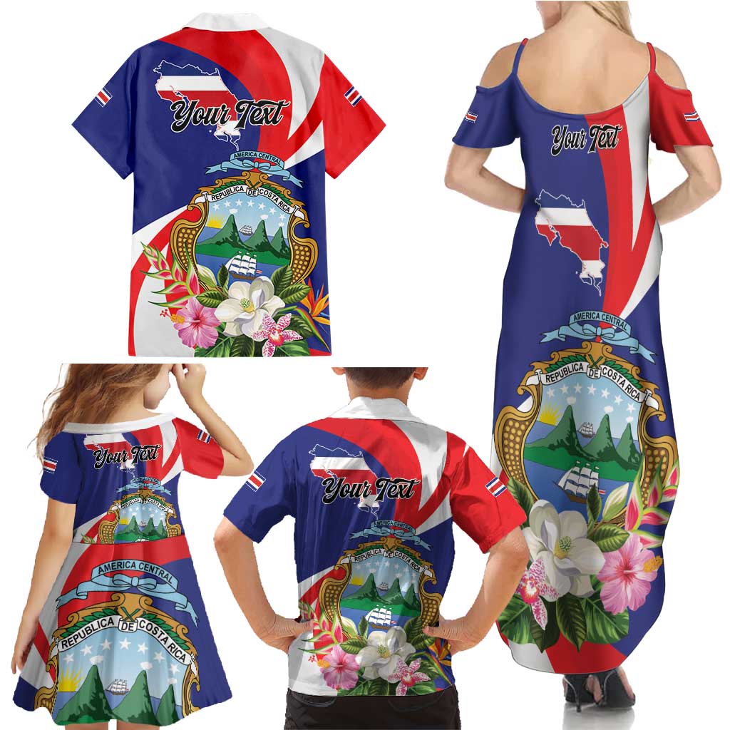 Personalized Costa Rica Pura Vida Tropical Family Matching Summer Maxi Dress and Hawaiian Shirt - Wonder Print Shop