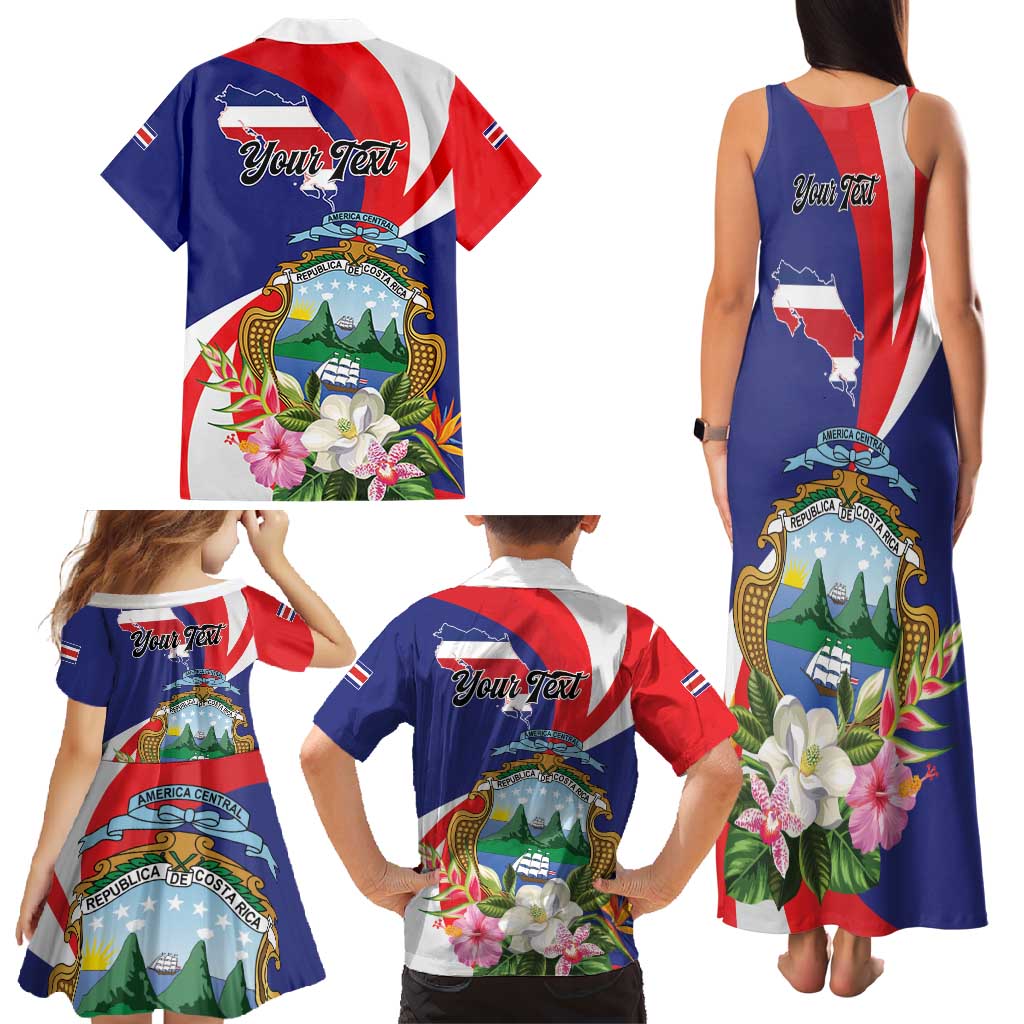 Personalized Costa Rica Pura Vida Tropical Family Matching Tank Maxi Dress and Hawaiian Shirt - Wonder Print Shop