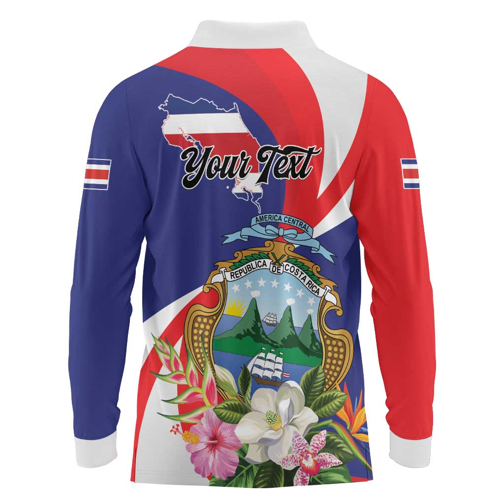 Personalized Costa Rica Pura Vida Tropical Long Sleeve Polo Shirt - Wonder Print Shop