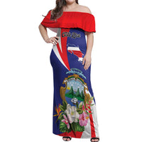 Personalized Costa Rica Pura Vida Tropical Off Shoulder Maxi Dress - Wonder Print Shop