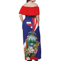 Personalized Costa Rica Pura Vida Tropical Off Shoulder Maxi Dress - Wonder Print Shop