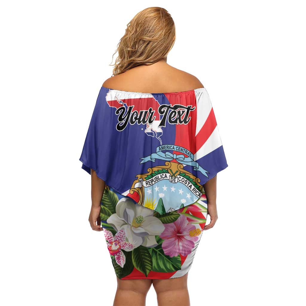 Personalized Costa Rica Pura Vida Tropical Off Shoulder Short Dress - Wonder Print Shop