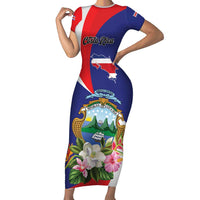 Personalized Costa Rica Pura Vida Tropical Short Sleeve Bodycon Dress - Wonder Print Shop