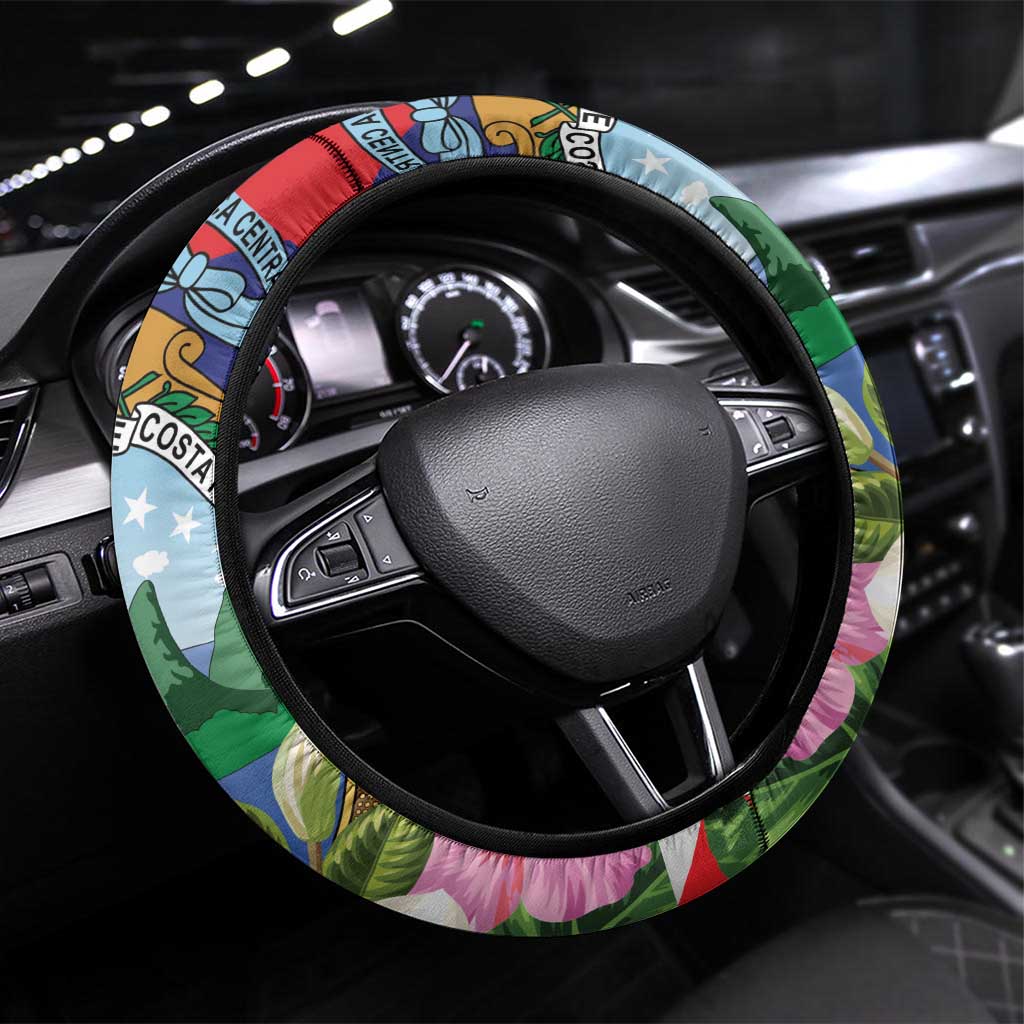Costa Rica Pura Vida Tropical Steering Wheel Cover - Wonder Print Shop